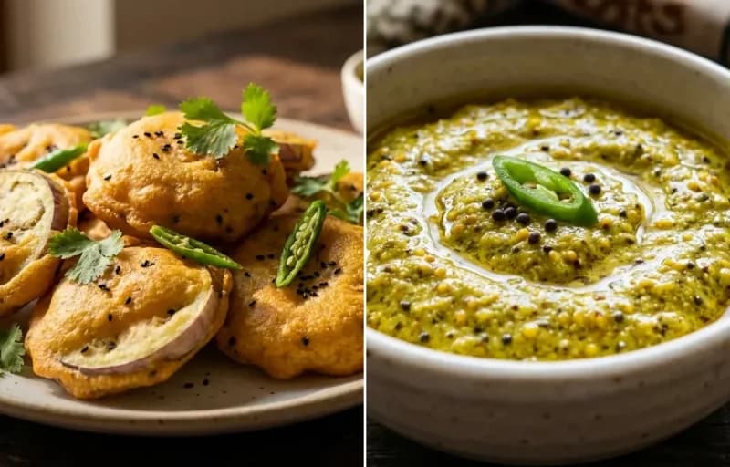 Beguni with Bengali Kasundi
