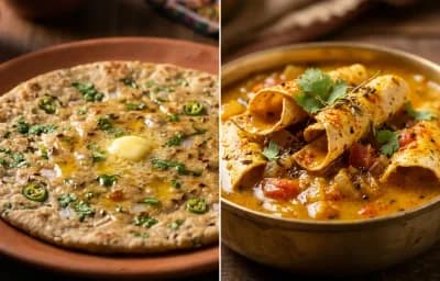 Bejar ki Roti with Papad ki Sabzi