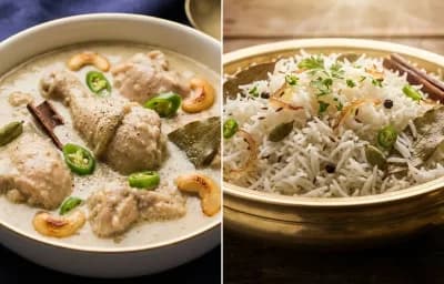 Bengali Chicken Rezala with Sada Pulao