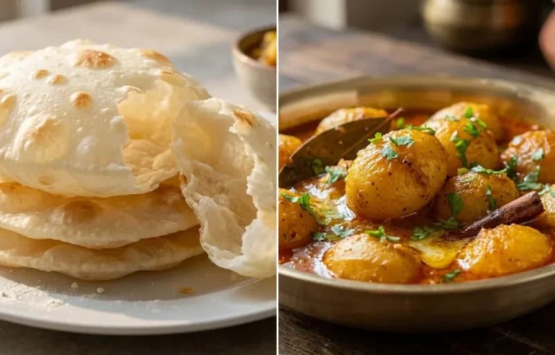 Bengali Luchi with Aloo Dum Bengali Style