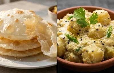 Bengali Luchi with Aloo Posto