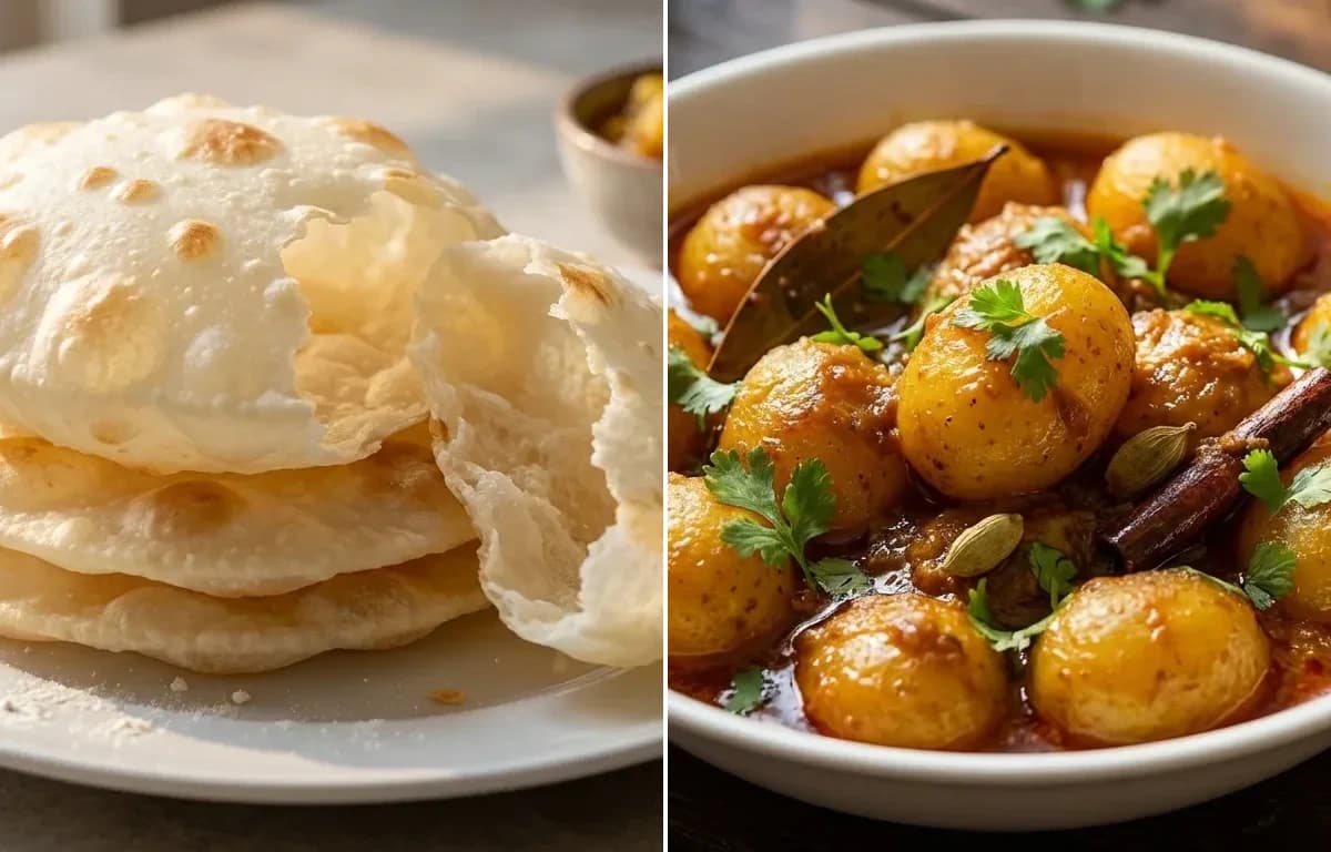 Bengali Luchi with Aloor Dom