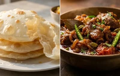 Bengali Luchi with Bengali Kosha Mangsho