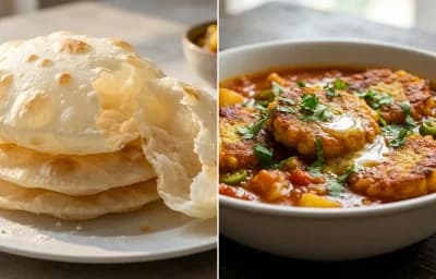 Bengali Luchi with Dhokar Dalna
