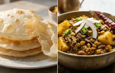 Bengali Luchi with Mochar Ghonto