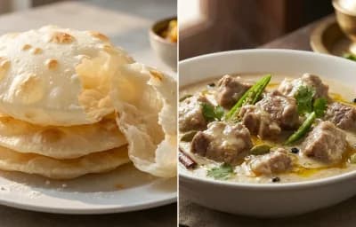 Bengali Luchi with Mutton Rezala