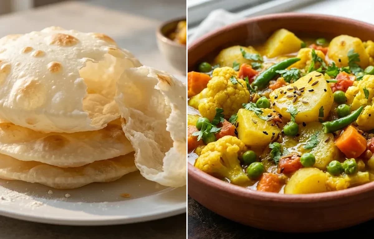 Bengali Luchi with Niramish Torkari
