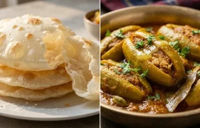Bengali Luchi with Potoler Dolma