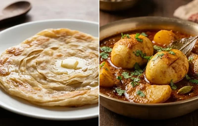 Bengali Porota with Dim Kosha