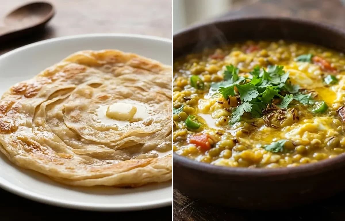Bengali Porota with Dimer Torka
