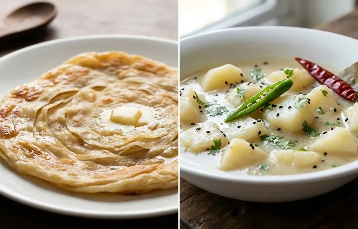Bengali Porota with Shada Aloor Torkari