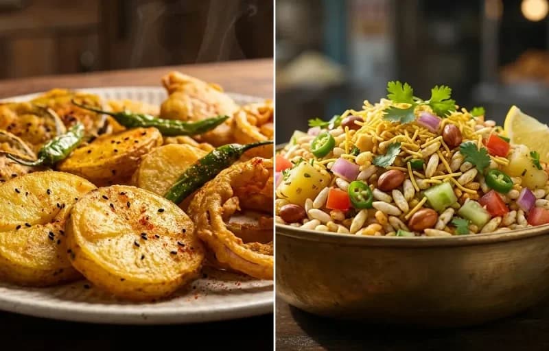 Bengali Telebhaja with Jhal Muri