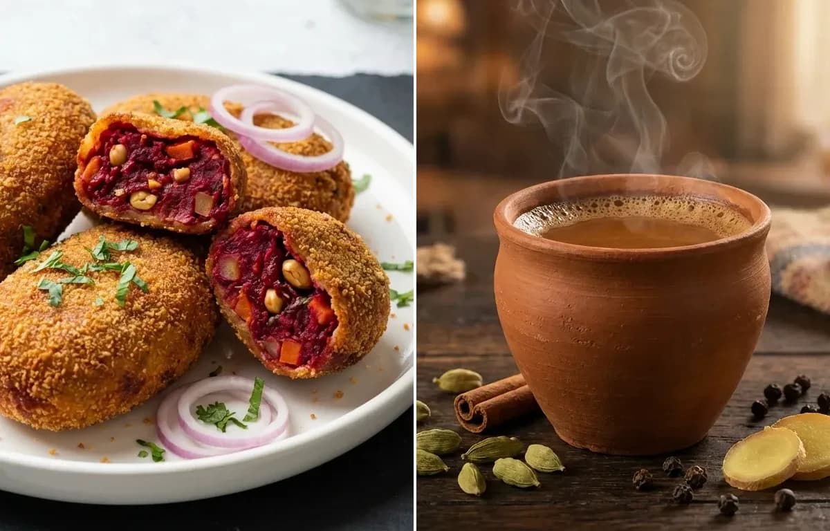 Bengali Vegetable Chop with Masala Cha