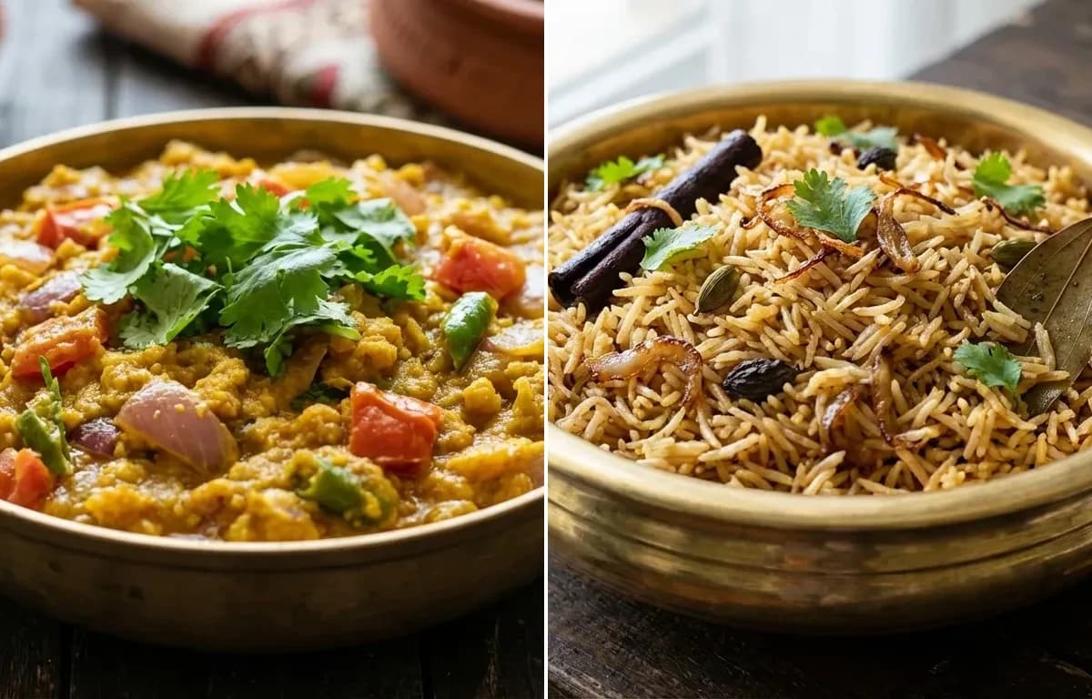 Besan ji Bhaji with Bhuga Chawal