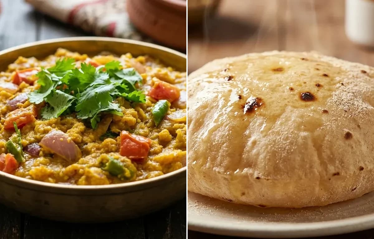 Besan ji Bhaji with Phulka