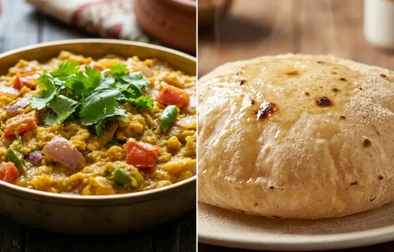 Besan ji Bhaji with Phulka