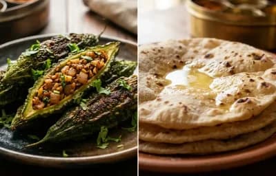Bharwa Karela with Roti
