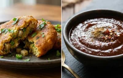 Bhein Tikki with Tamarind Chutney