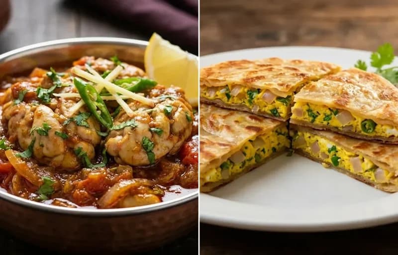 Bheja Fry with Mughlai Paratha