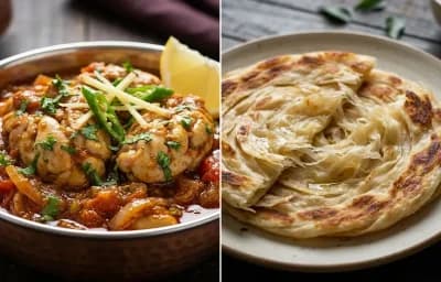 Bheja Fry with Parotta