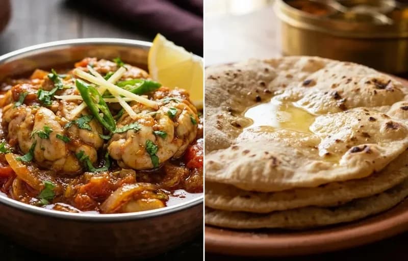 Bheja Fry with Roti