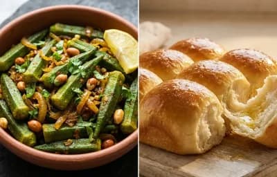 Bhendi Bhaji with Ladi Pav