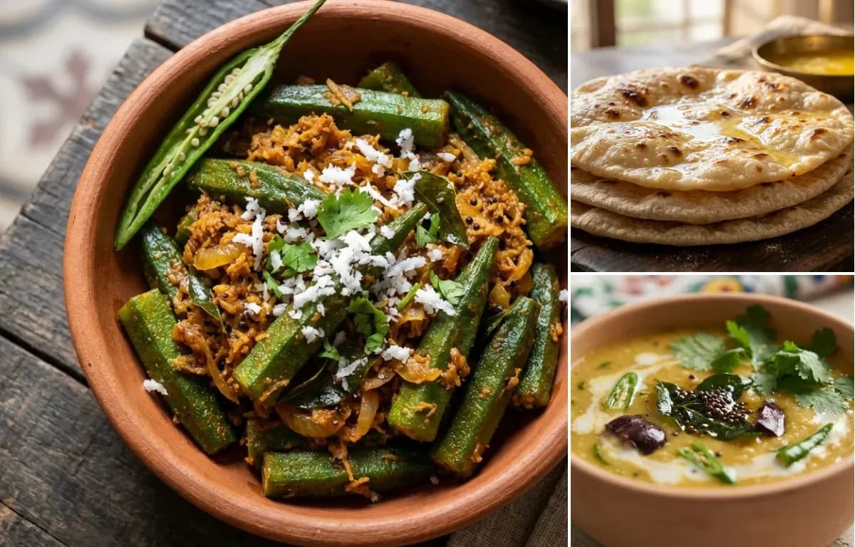 Bhendi Sukhem, Chapati and Goan Dal