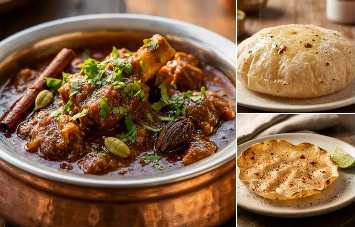 Bhugal Teewan, Phulka and Roasted Papad
