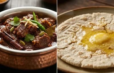 Bhuna Gosht with Jowar Bhakri