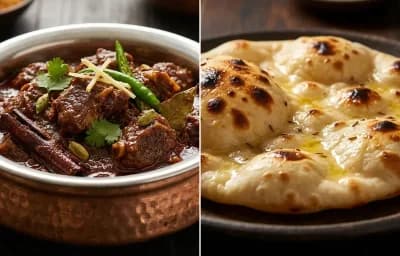 Bhuna Gosht with Khamiri Roti