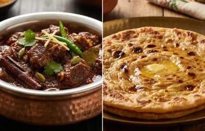 Bhuna Gosht with Tawa Paratha