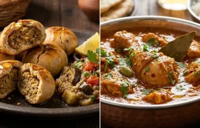 Bihari Litti with Chicken Curry