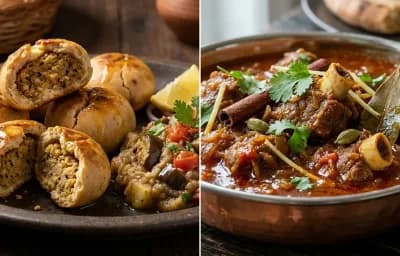 Bihari Litti with Mutton Curry