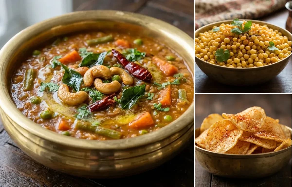 Bisibelabath, Boondi and Potato Chips