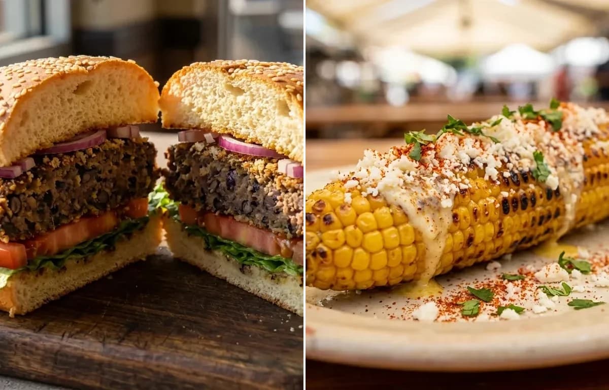 Black Bean Burgers with Elote