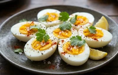 Boiled Egg with Smashed Chickpea Toast