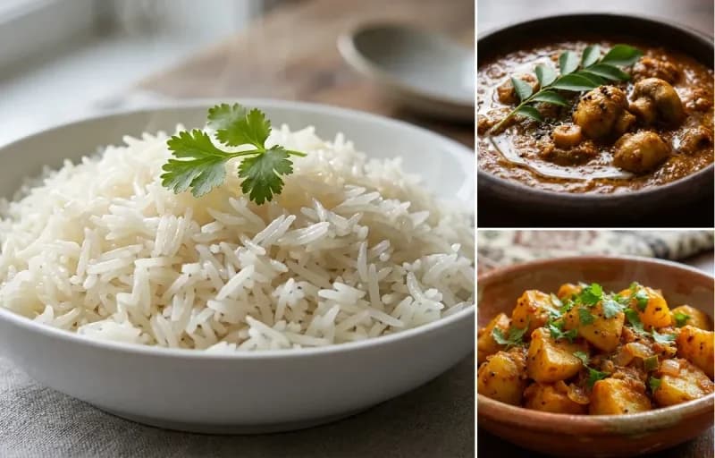 Boiled Rice, Alambe Gassi and Batate Song