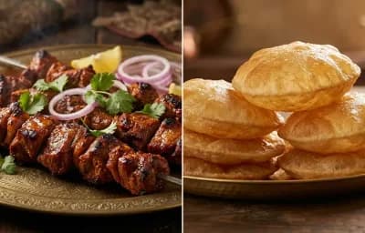 Boti Kebab with Puri
