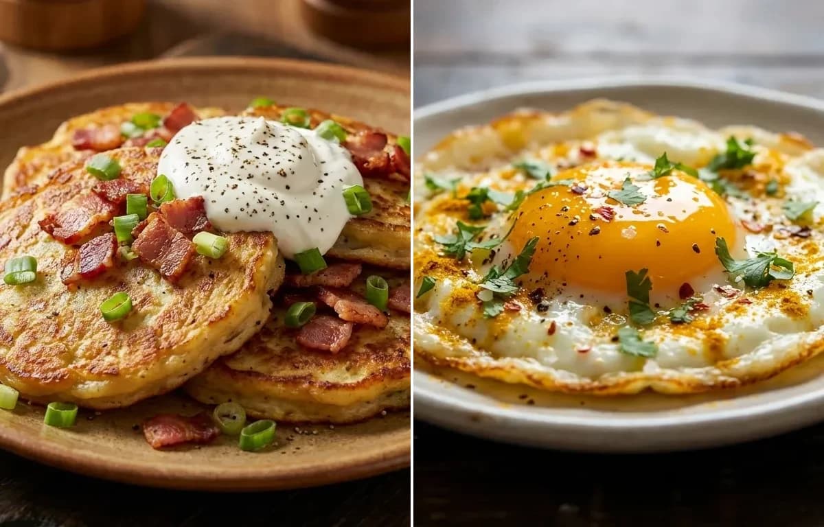 Boxty with Bacon with Fried Egg