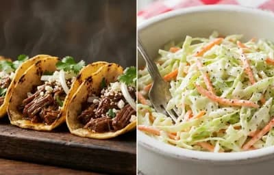 Brisket Tacos with Coleslaw