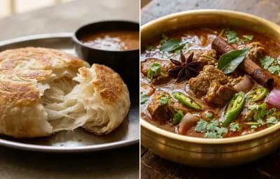 Bun Parotta with Mutton Salna