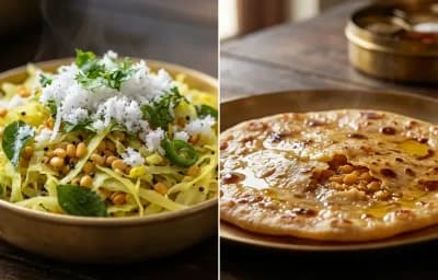 Cabbage Foogath with Puran Poli