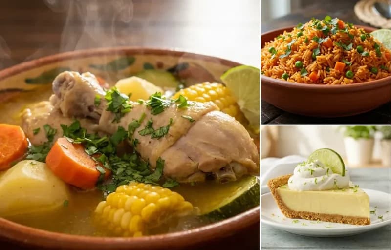 Caldo de Pollo, Mexican Rice and Key Lime Pie