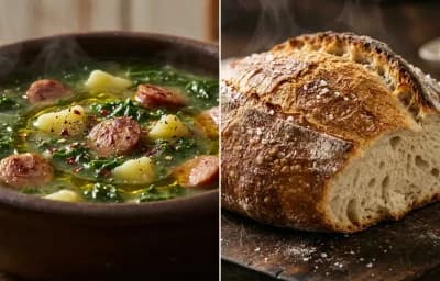 Caldo Verde with No-Knead Crusty Bread