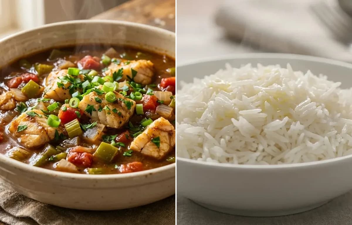 Catfish Courtbouillon with Steamed Basmati Rice
