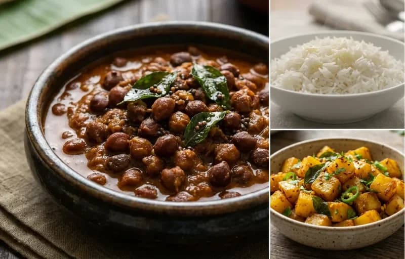 Chana Gashi, Steamed Basmati Rice and Batate Talasan