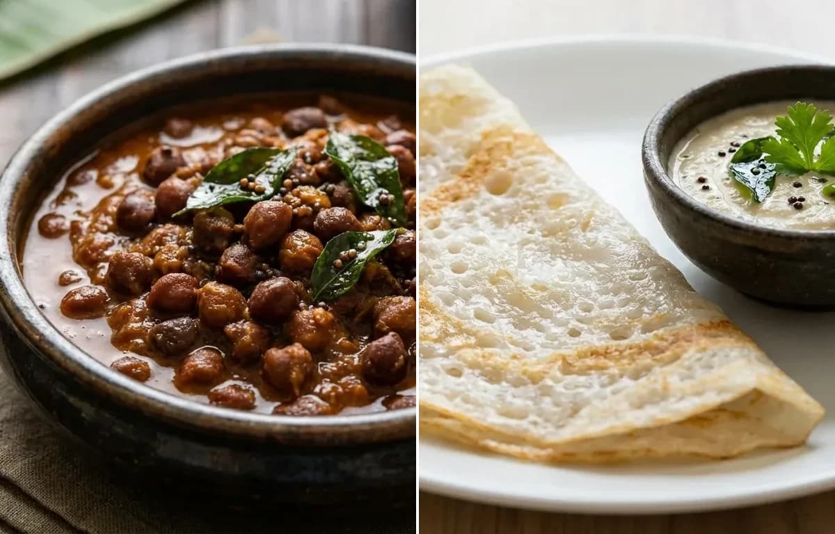 Chana Gashi with Neer Dosa
