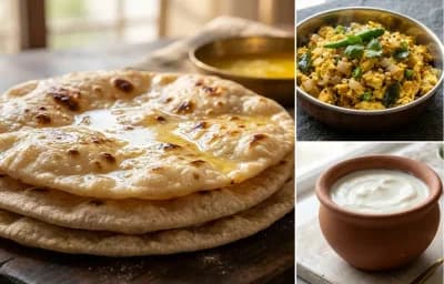 Chapati with Muttai Podimas and Curd