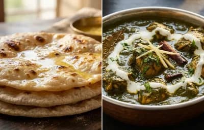 Chapati with Chicken Saag