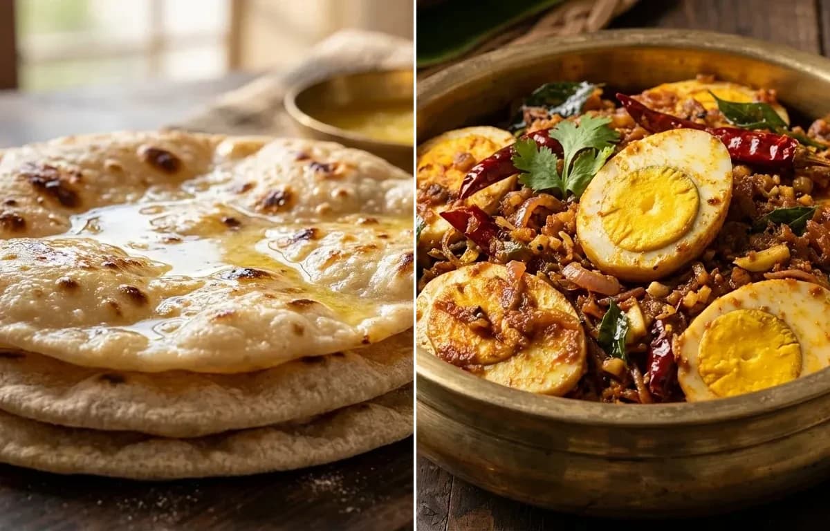 Chapati with Pallipalayam Muttai Masala